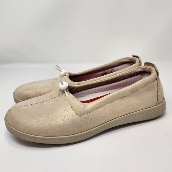 SAS Womens Funk Active Metallic Gold Leather Slip On Loafers Size 8 M Comfort - Picture 4 of 8